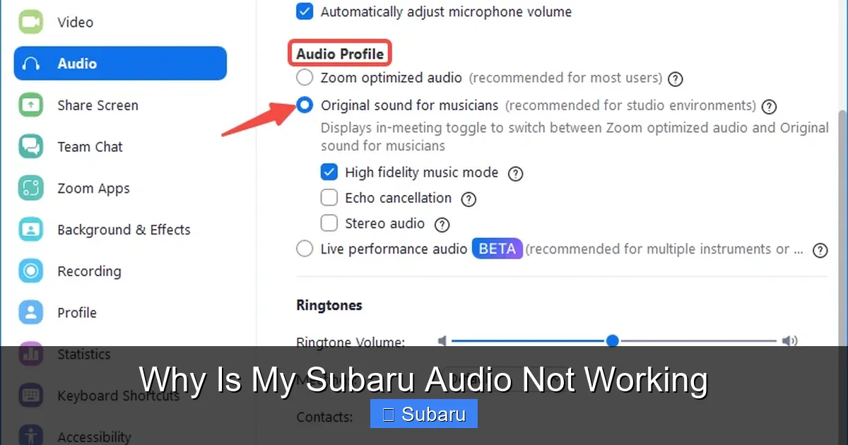 Why Is My Subaru Audio Not Working
