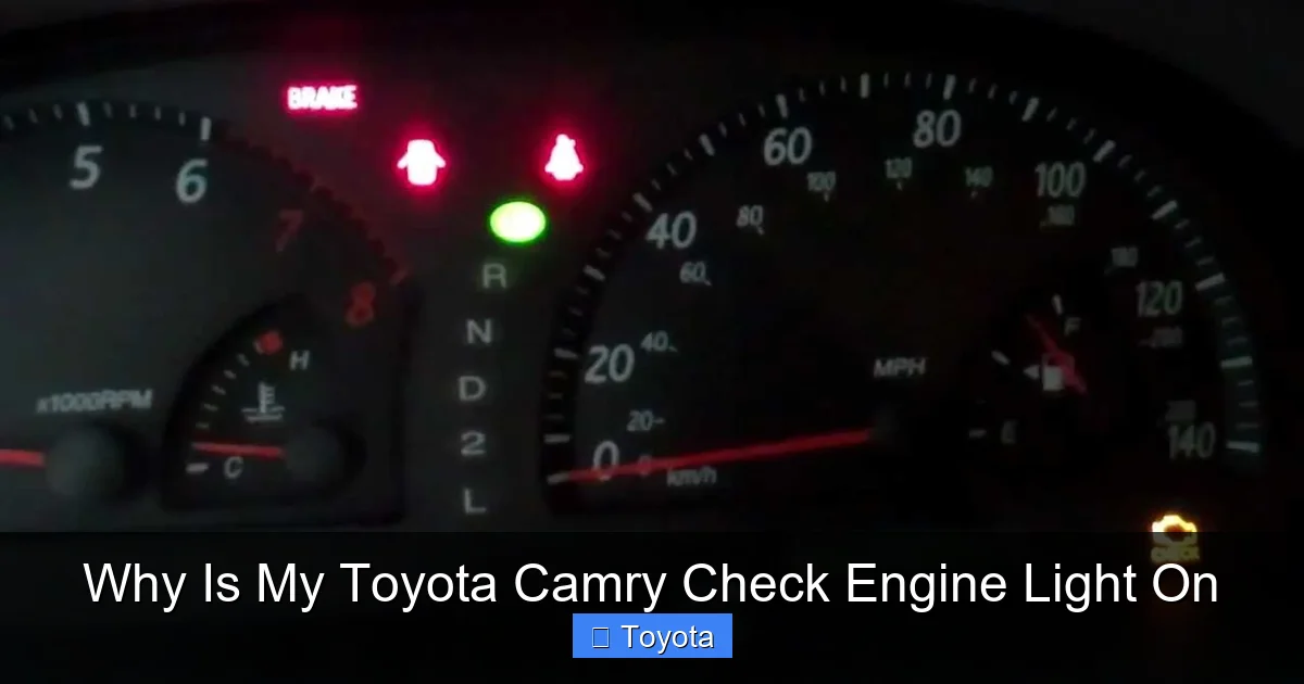 Why Is My Toyota Camry Check Engine Light On