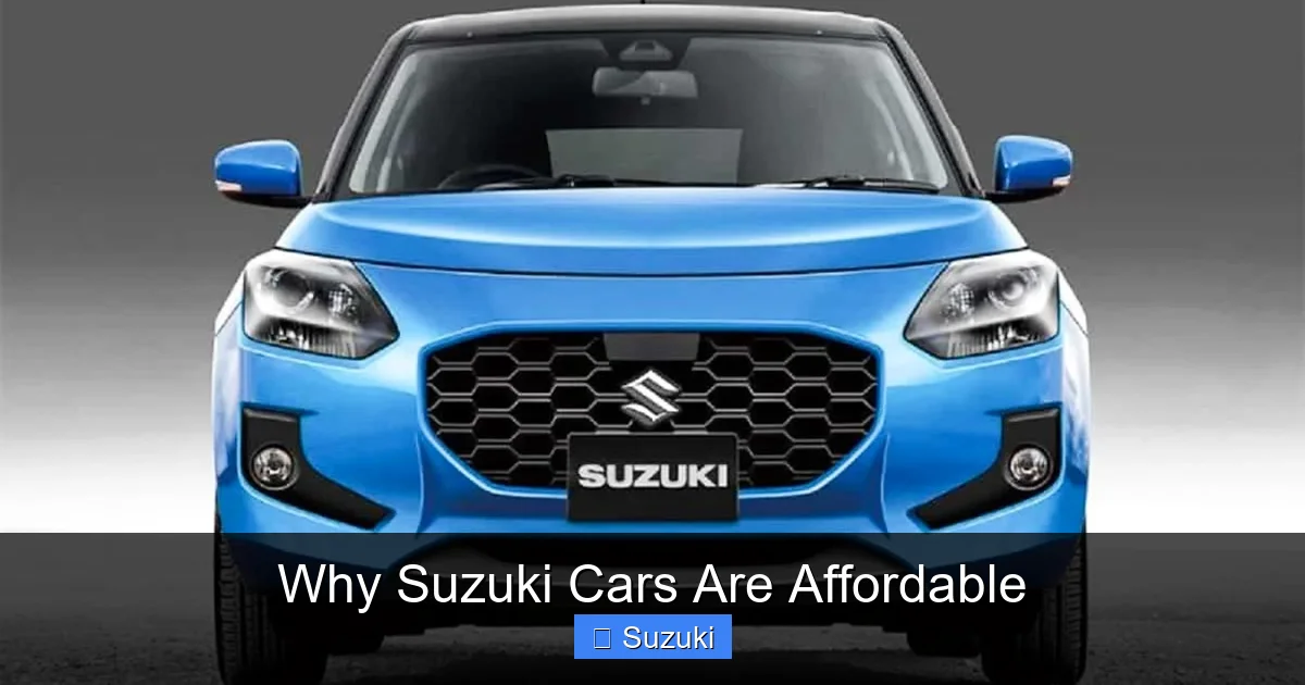 Why Suzuki Cars Are Affordable