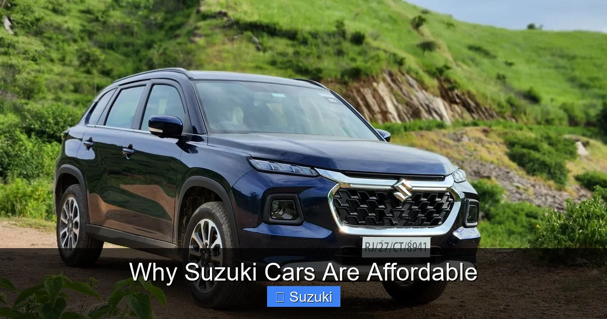 Why Suzuki Cars Are Affordable