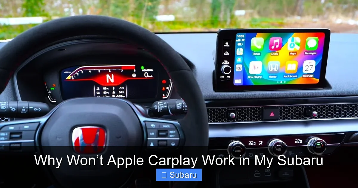Why Won’t Apple Carplay Work in My Subaru