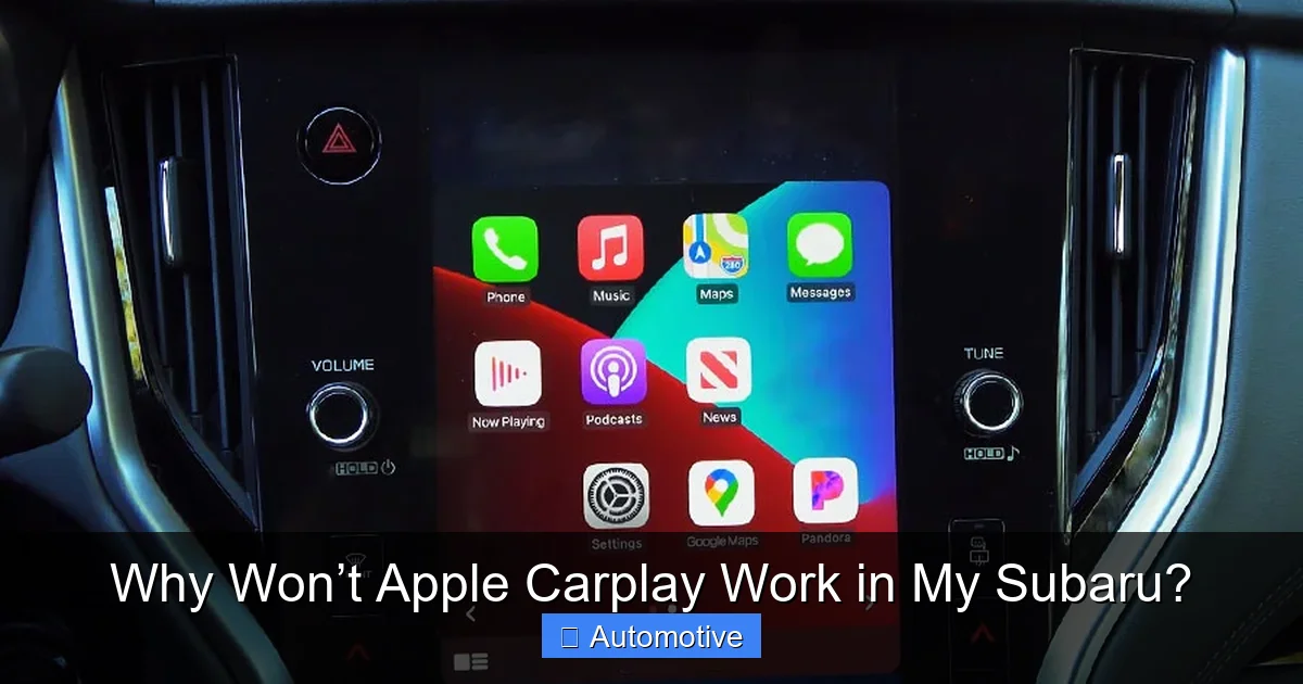 Why Won’t Apple Carplay Work in My Subaru?