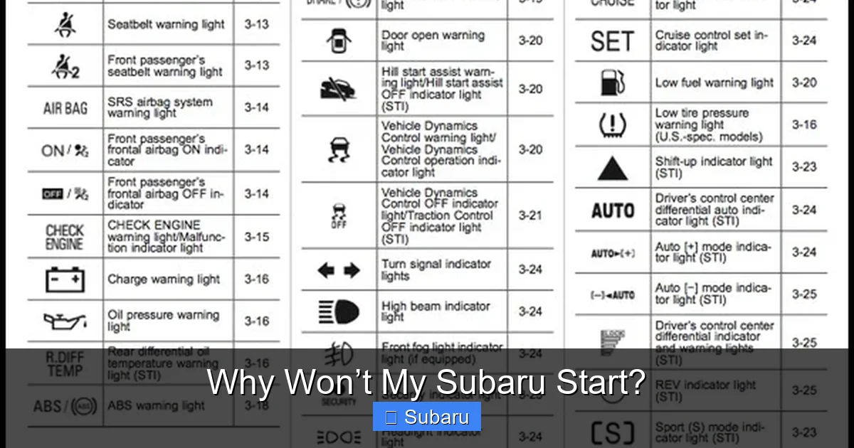 Why Won’t My Subaru Start?