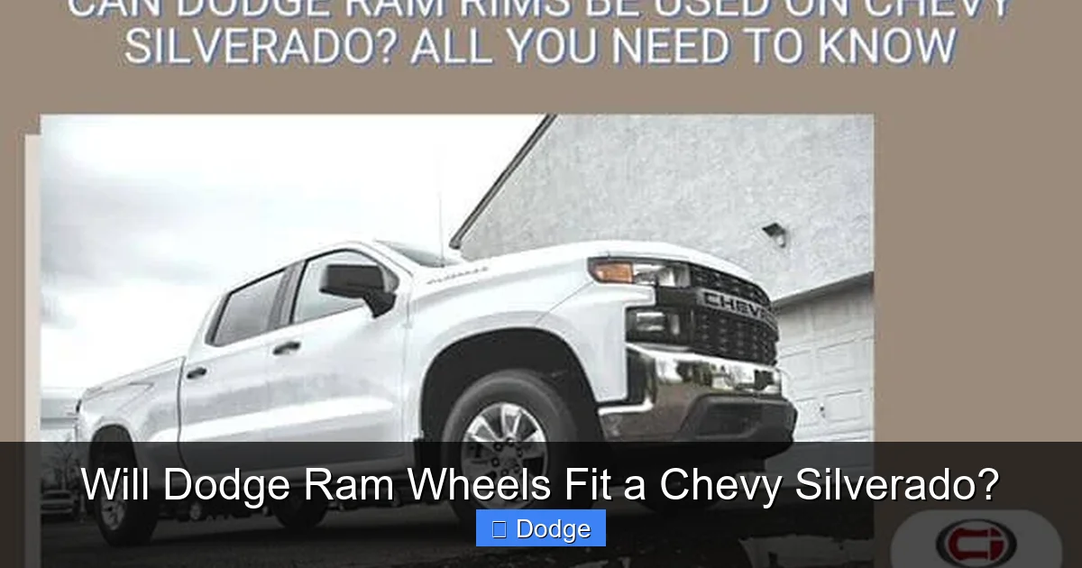 Will Dodge Ram Wheels Fit a Chevy Silverado?
