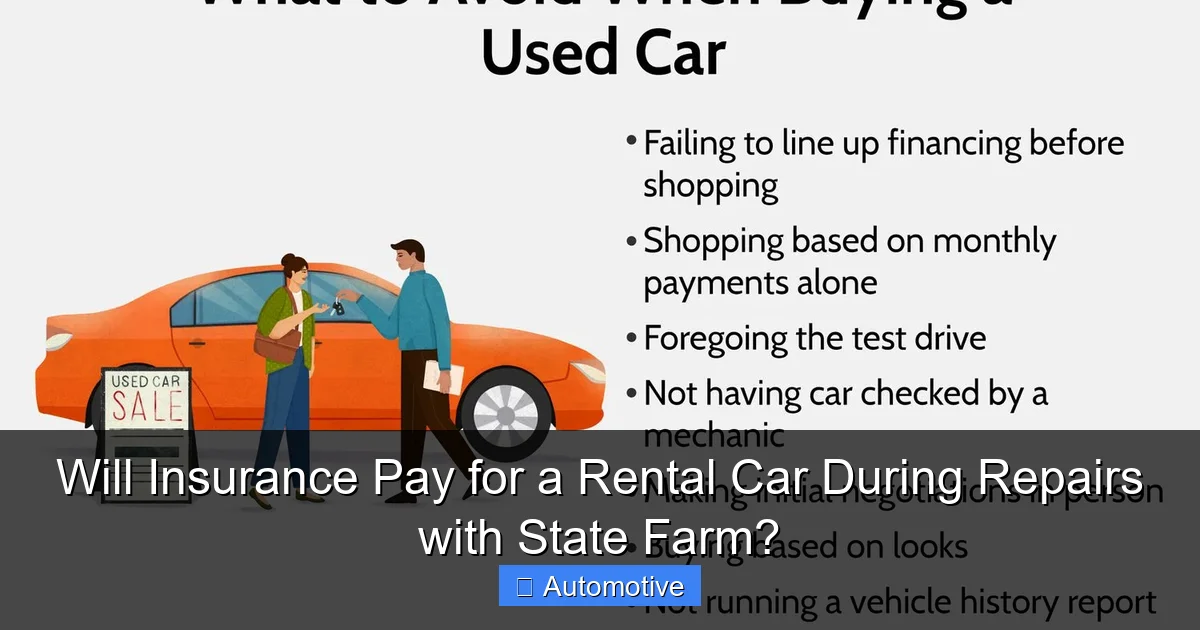 Will Insurance Pay for a Rental Car During Repairs with State Farm?