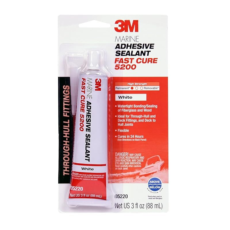 3M Marine Adhesive Sealant 5200 Permanent Bond White for Boats Above B