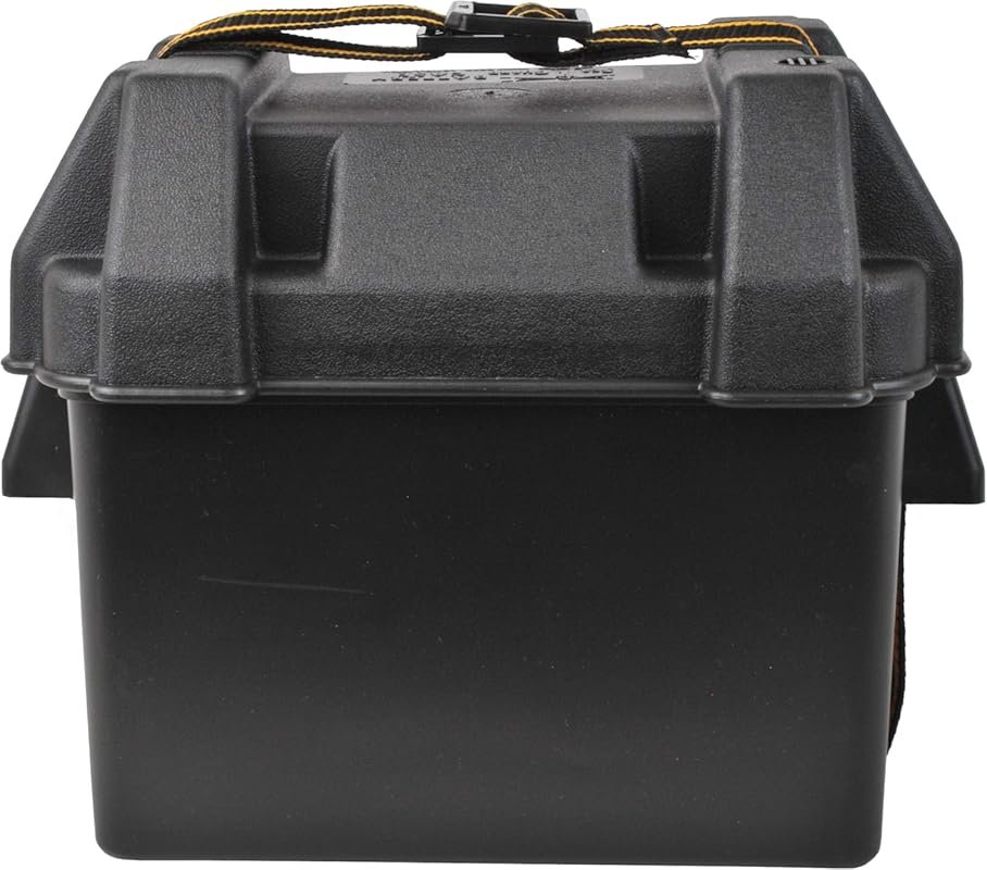 Attwood Small Battery Box with Kit and Strap, Fits U1 Batteries, Black