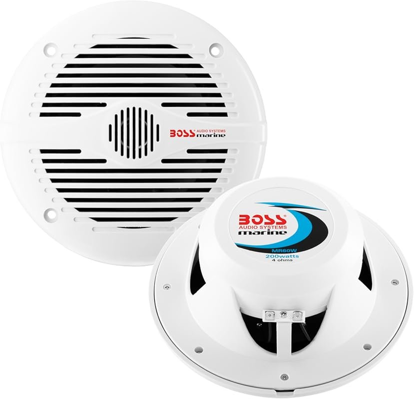 BOSS Audio Systems MR60W 6.5 Inch 200-Watt Marine Boat Stereo Speakers