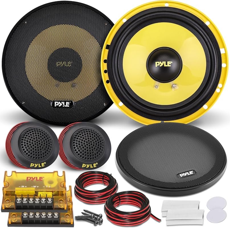 Pyle 6.5-Inch 2-Way Component Speaker System with 400W Power and Butyl
