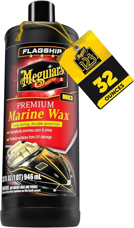 Meguiar’s Flagship Marine Wax removes swirls, scratches, and oxidation