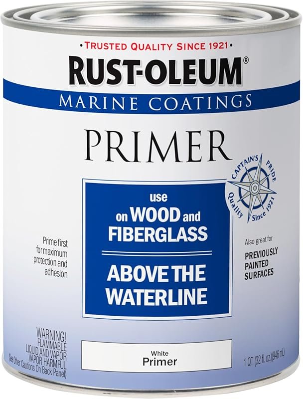 Rust Oleum Wood and Fiberglass Marine Primer in White Quart for Boat P