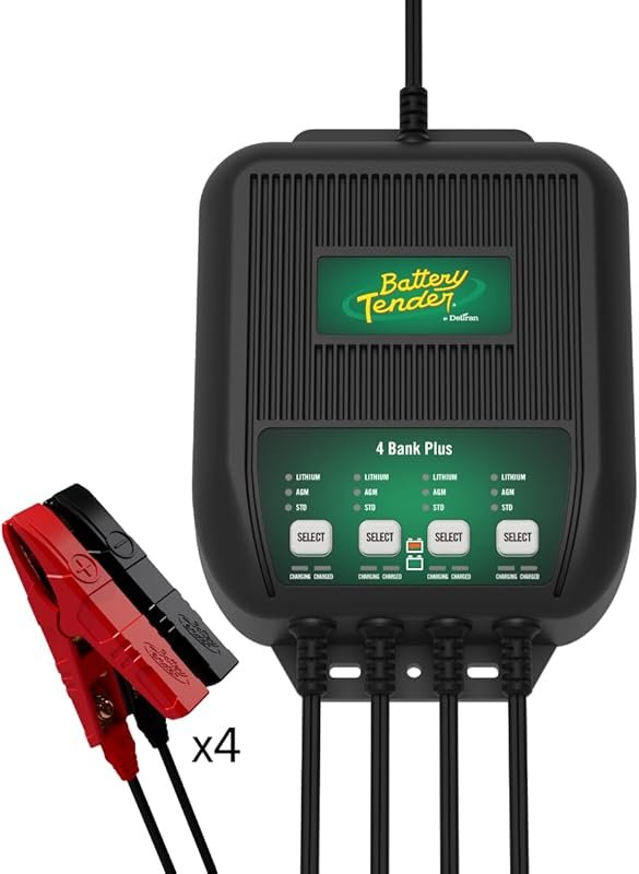 Battery Tender Plus 5A 4-Bank Charger for Motorcycle, ATV, and Multipl