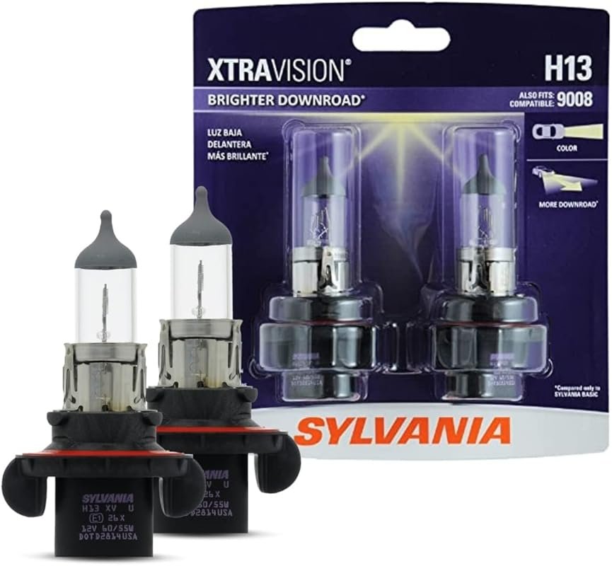SYLVANIA H13 XtraVision Halogen Headlight Bulbs: High Beam, Low Beam, 