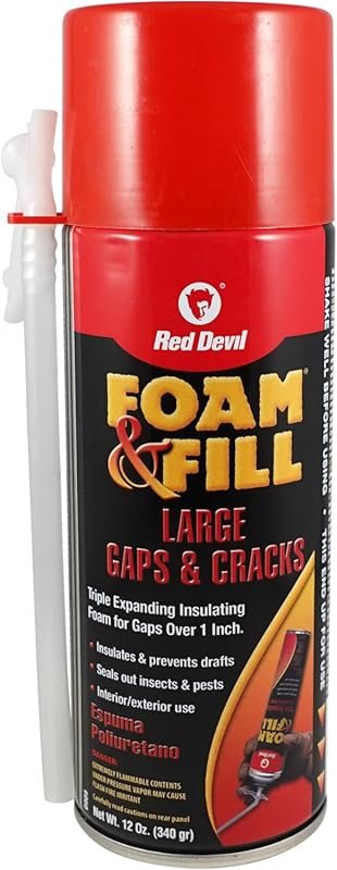 Red Devil 0909 Spray Foam for Leaking Pipes, 12 oz Off-White Polyureth