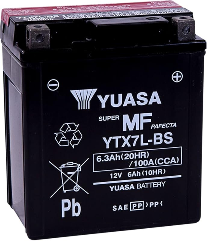 Yuasa YUAM327BS YTX7L-BS Maintenance Free AGM Battery with Acid pack