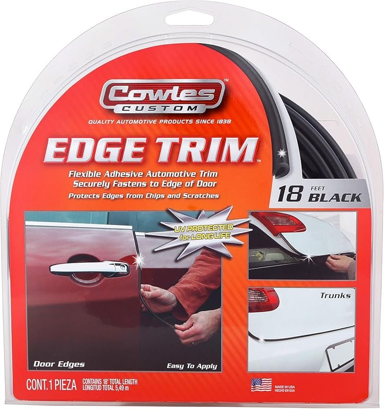 Black U-Channel Rubber Edge Guard Trim for Cars, Trucks, SUVs, ATVs, a