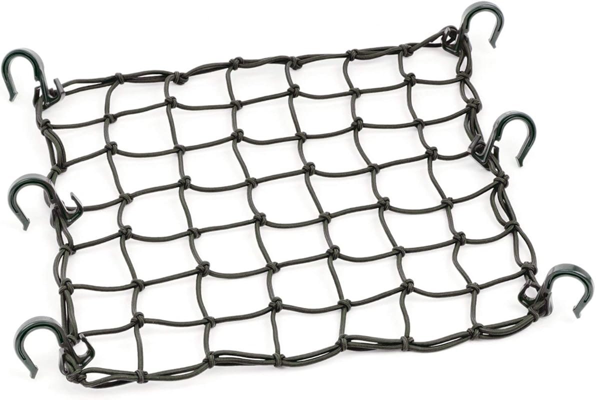 Powertye 15x15 Inch Cargo Net with 6 Adjustable Hooks and Tight 2x2 In