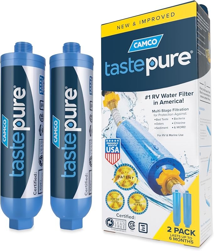 Camco Tastepure RV Water Filter with 6 Step Patent Protected Filtratio