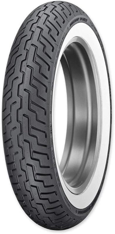 Dunlop D402 Whitewall Rear Tire for Harley Touring Bikes, Featuring a 