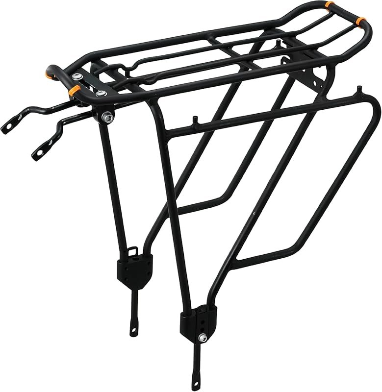 Ibera Touring Bike Rack for Disc and Non-Disc Brakes, Fat Tires, Height Adjustable