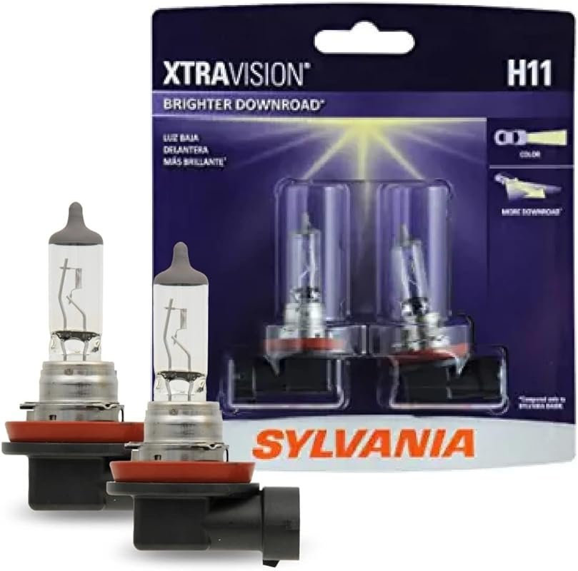 SYLVANIA H11 XtraVision Halogen Bulbs – High & Low Beam Replacement, P