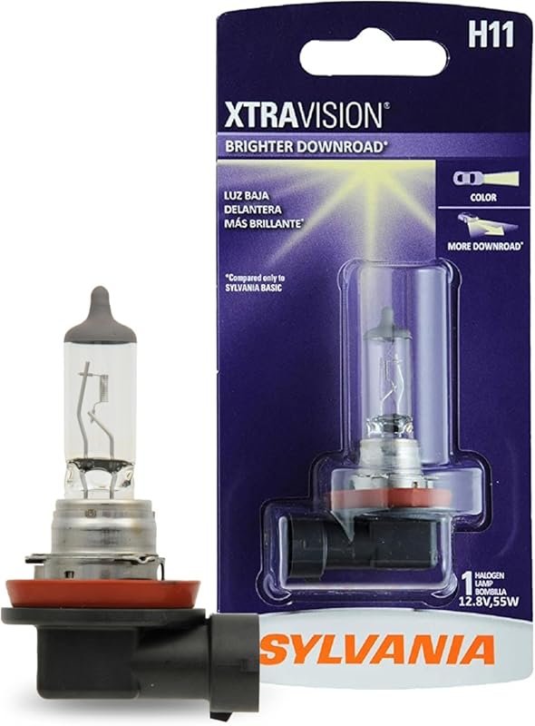 Sylvania XtraVision H11 Halogen Headlight Bulb, High Beam, Low Beam & 