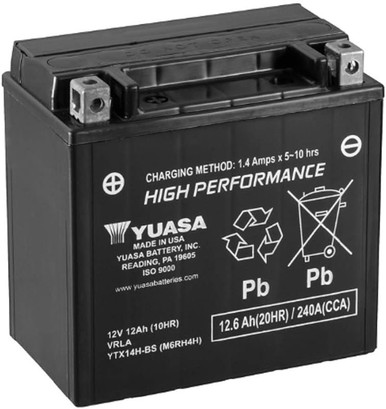 Yuasa YUAM7RH4H YTX14H Factory Activated H Series AGM Battery...