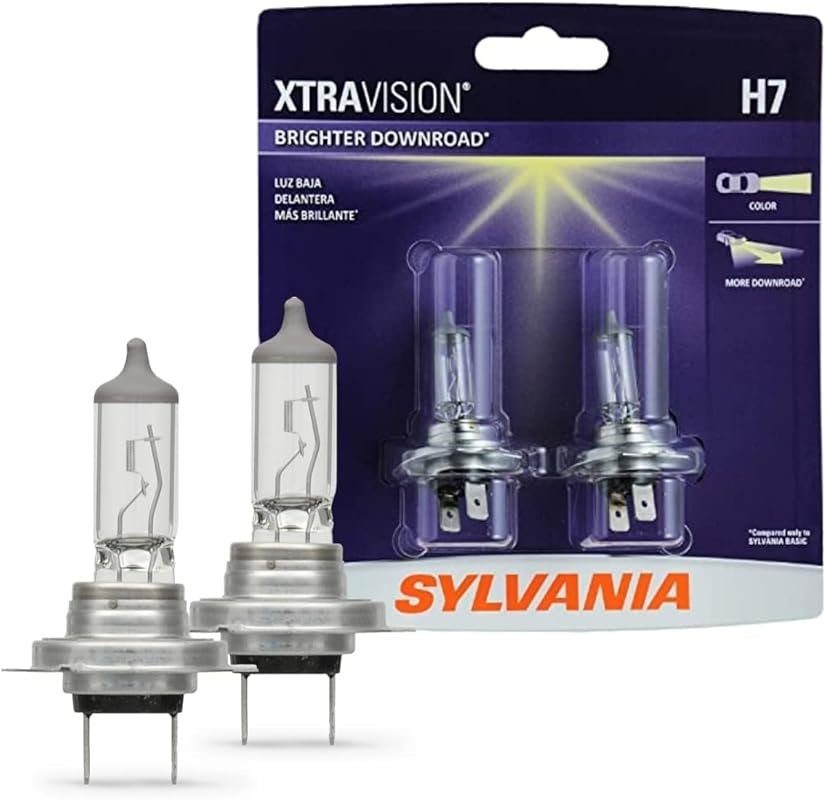 SYLVANIA H7 XtraVision Halogen Headlight Bulbs for High and Low Beam,
