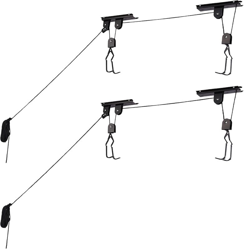 Bike Hanger - Overhead Hoist Pulley System with 100lb Capacity for Bic