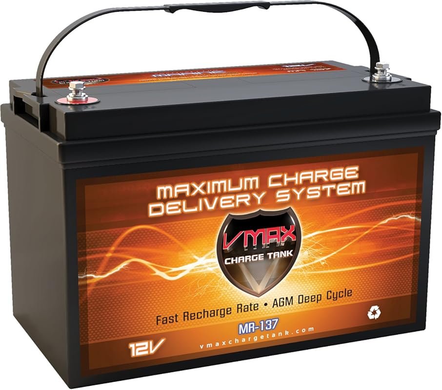 VMAX MR137-120 AGM Sealed Marine Battery: 12V 120Ah for Trolling Motor