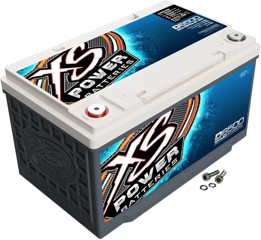 XS Power D6500 12V 3,900 Amp High-Output AGM Car Battery with M6 Termi
