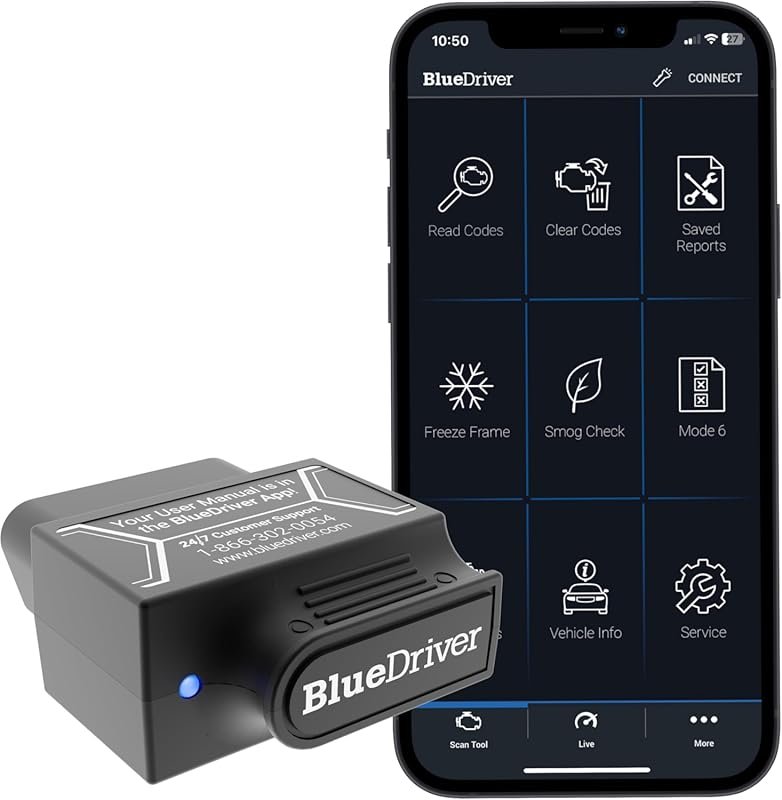 BlueDriver Bluetooth Pro OBD2 Scanner for Engine, ABS, and SRS Diagnos