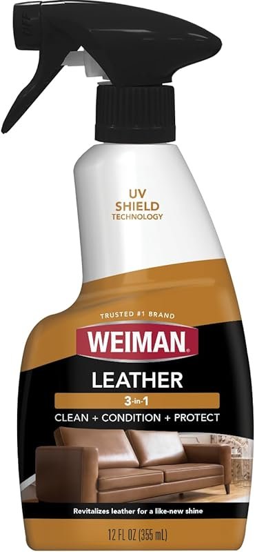 Weiman Leather Cleaner and Conditioner with UV Protection Restores and