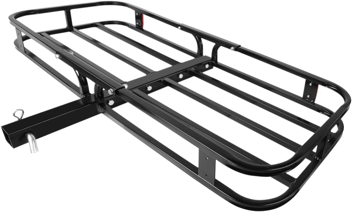MaxxHaul 500 LBS Steel Hitch Cargo Carrier with High Side Rails for 2-