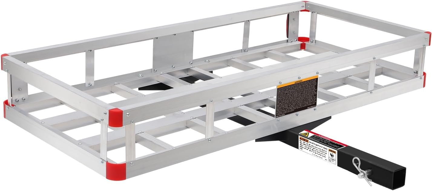 MaxxHaul Aluminum Cargo Carrier with High Side Rails and 500 LBS Load 