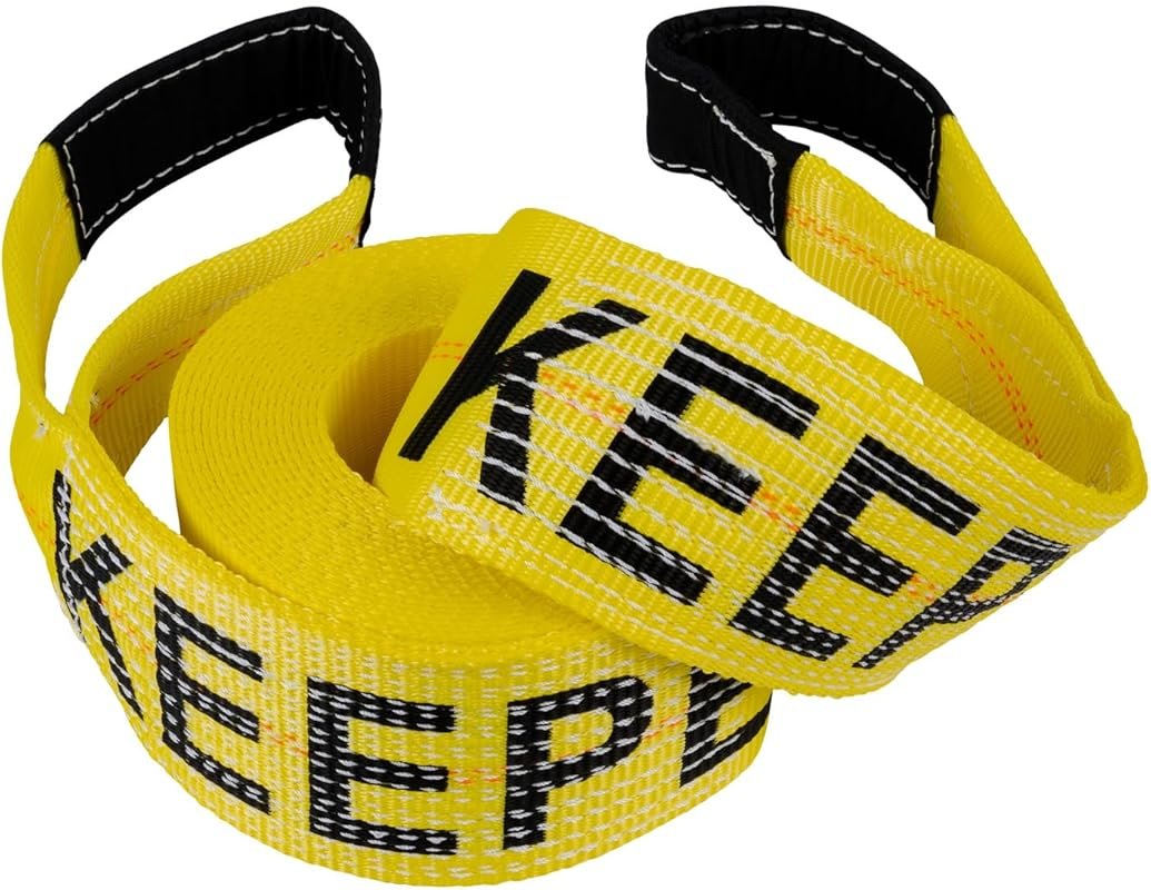 Keeper Heavy-Duty Tow Straps with Loops: 4x30 Foot and 20,000 lbs Brea
