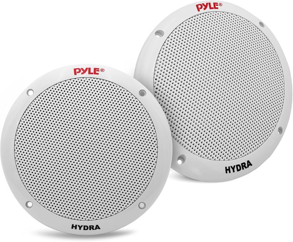Pyle 6.5 Inch Dual Marine Speakers with 400W Power, Waterproof Design,
