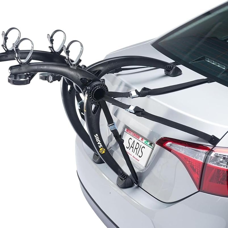 Saris Bones 2-Bike Car Trunk Rack Carrier - Durable Rust-Free Anti-Swa