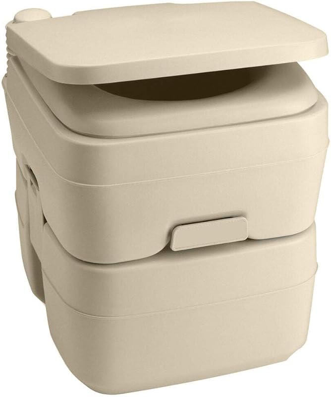 Dometic 965 Portable Toilet with Mounting Brackets and 5-Gallon Capaci