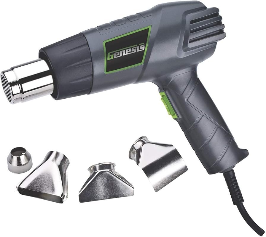Genesis GHG1500A Heat Gun with Dual Temperature Settings and Various N