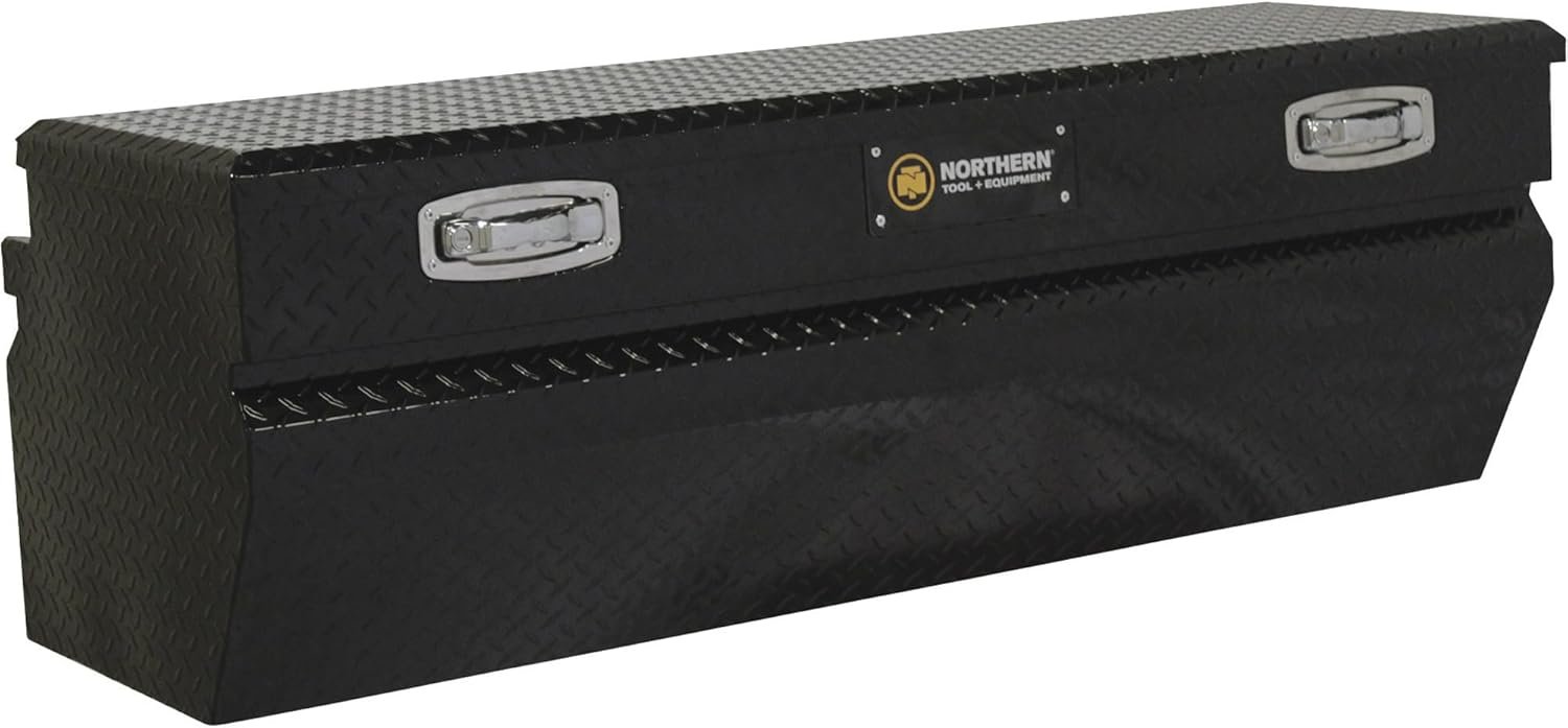 Northern Tool Chest Truck Tool Box - Aluminum, Gloss Black, Pull Handl