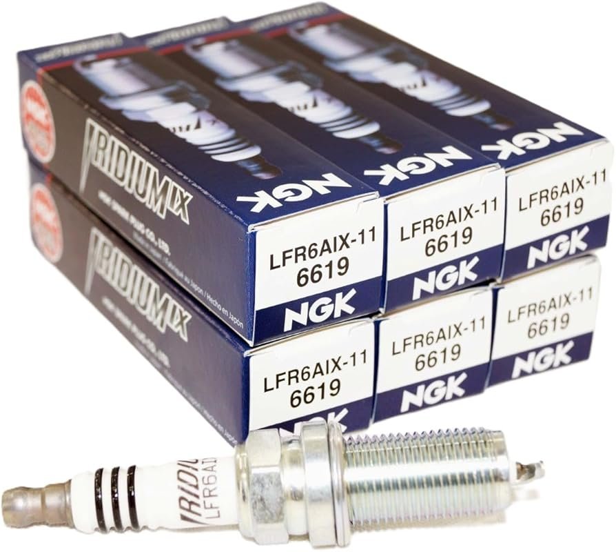 NGK Iridium Spark Plugs 6-Pack Model 6619 with LFR6AIX-11 Design for R