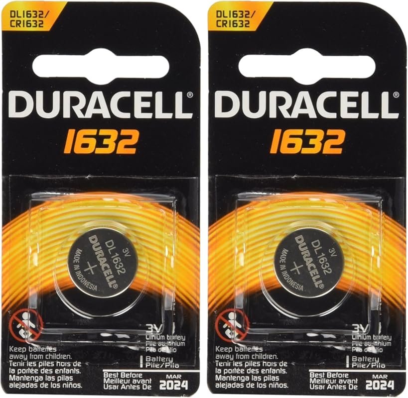 2 Pcs Duracell CR1632 1632 Car Remote Batteries