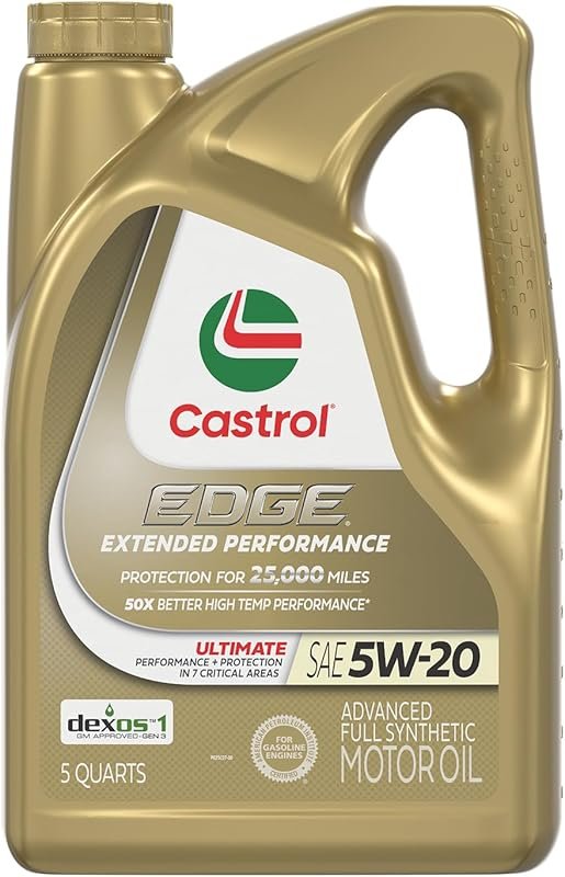 Castrol Edge 5W-20 Full Synthetic Motor Oil for Extended Engine Perfor