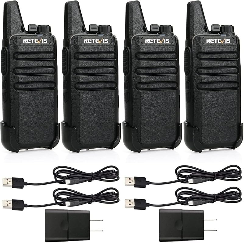 Retevis RT22 Rechargeable Walkie Talkies USB-C Charging Handsfree VOX