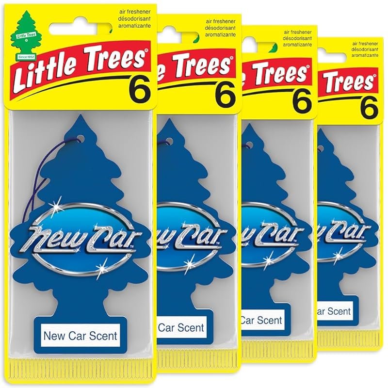 Little Trees Hanging Tree Car Air Freshener New Car Smell 6 Packs 4 Ea