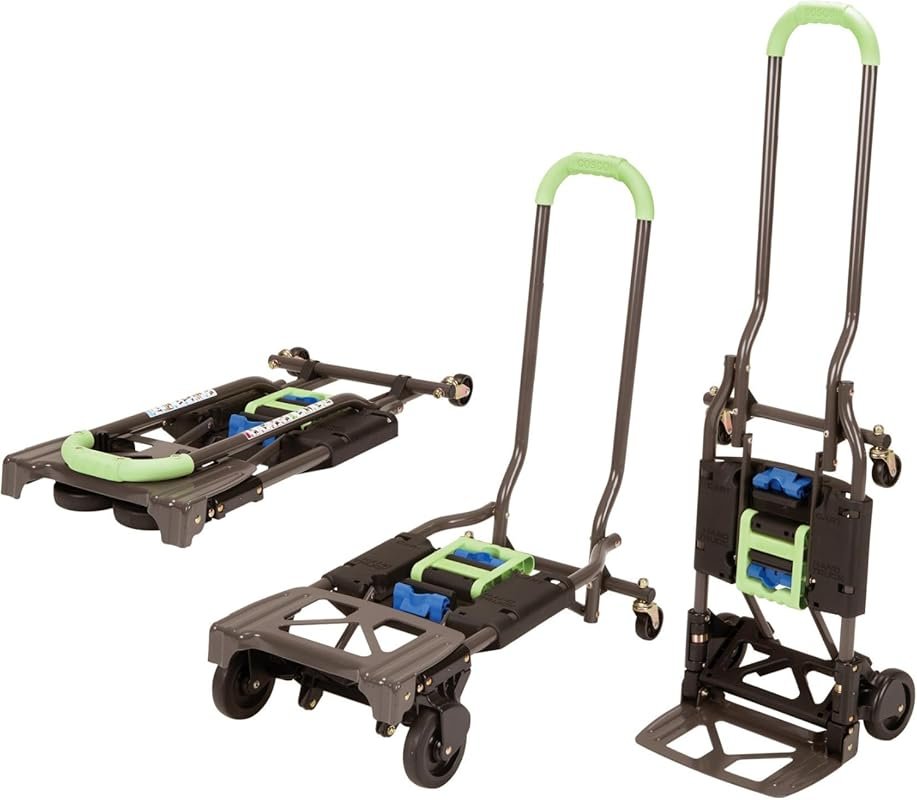 COSCO Multi-Position Folding Hand Truck and Cart in Green with 300 lbs