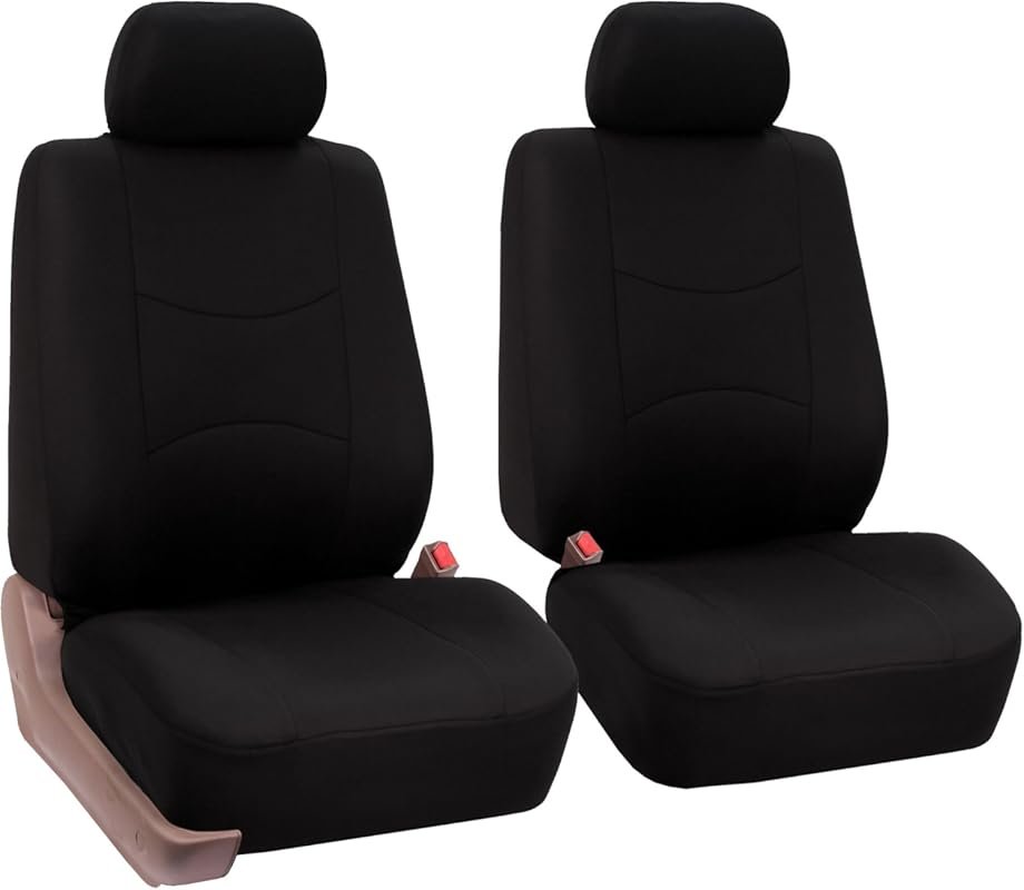 FH Group Low Back Cloth Front Seat Covers - Removable Headrest, Univer