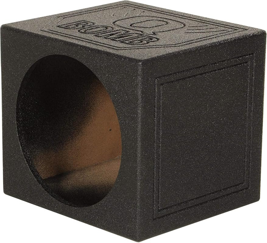 QPower Single 12-Inch Sealed Subwoofer Enclosure – Heavy-Duty MDF Car 