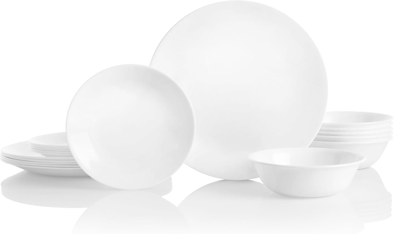 Corelle Vitrelle 18-Piece Dinnerware Set for Six - Chip-Resistant Ligh
